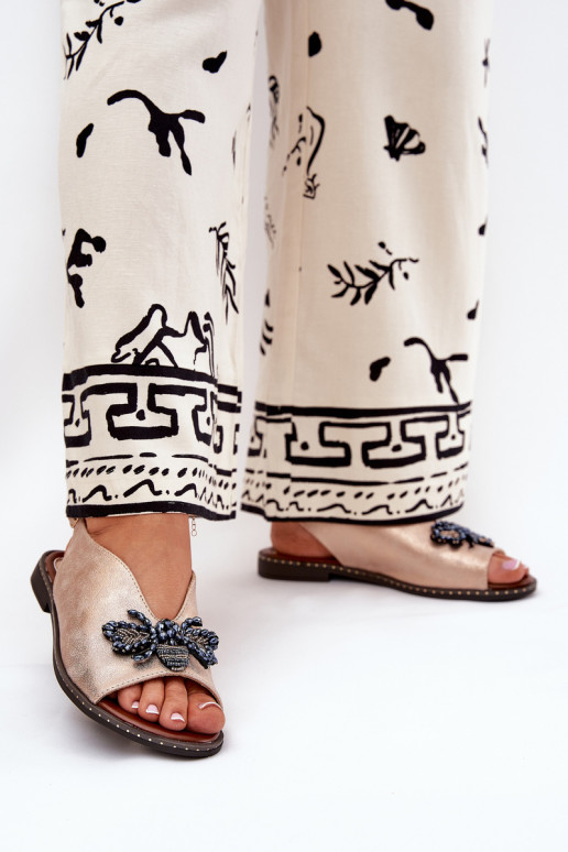 avec éclat Sandales pour femmes avec des ornements isocèle couleur or rose Russona avec éclat Sandales pour femmes avec des ornements isocèle couleur or rose Russona