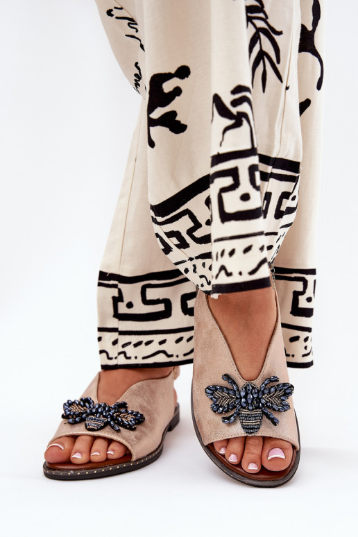 avec éclat Sandales pour femmes avec des ornements isocèle couleur or rose Russona avec éclat Sandales pour femmes avec des ornements isocèle couleur or rose Russona