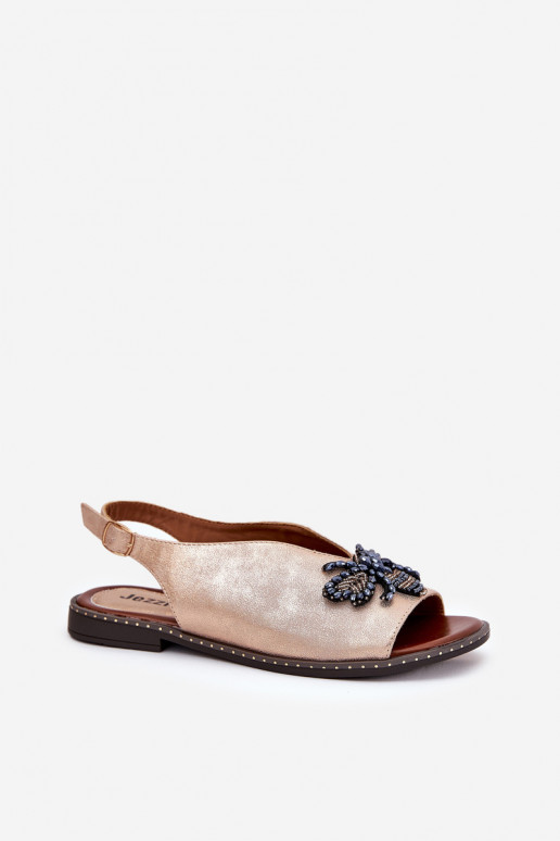 avec éclat Sandales pour femmes avec des ornements isocèle couleur or rose Russona avec éclat Sandales pour femmes avec des ornements isocèle couleur or rose Russona