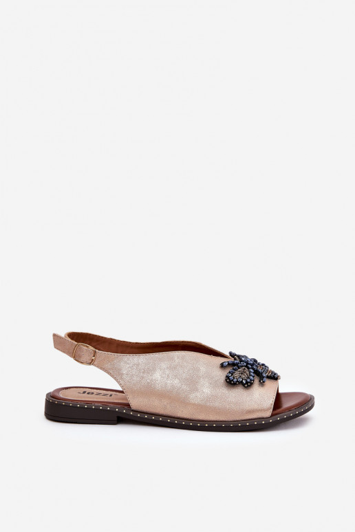 avec éclat Sandales pour femmes avec des ornements isocèle couleur or rose Russona avec éclat Sandales pour femmes avec des ornements isocèle couleur or rose Russona