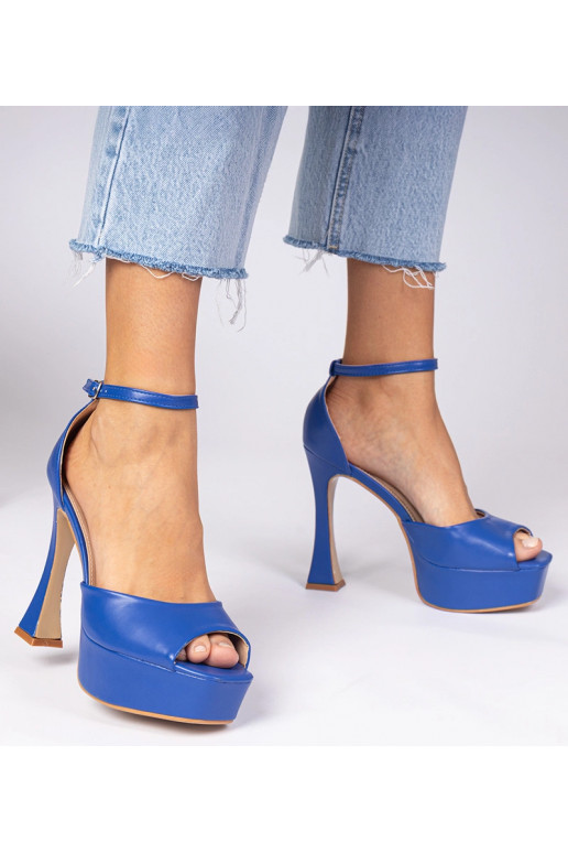 Sandales bleues à talon haut Tesli