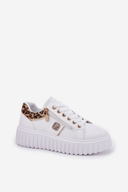 baskets Féminin avec une plateforme en cuir écologique avec des motifs en fourrure de léopard couleur blanche Velionna baskets Féminin avec une plateforme en cuir écologique avec des motifs en fourrure de léopard couleur blanche Velionna