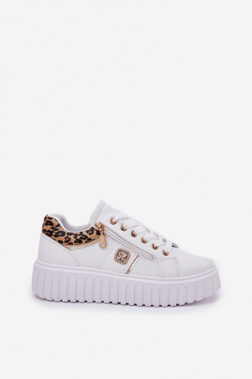 baskets Féminin avec une plateforme en cuir écologique avec des motifs en fourrure de léopard couleur blanche Velionna baskets Féminin avec une plateforme en cuir écologique avec des motifs en fourrure de léopard couleur blanche Velionna