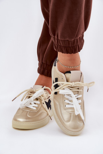 Faible baskets Féminin couleur dorée Zelevelis 2