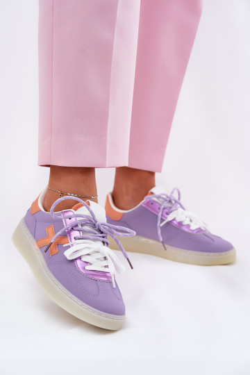 Baskets basses modèle femme couleur violet Zelevelis 2