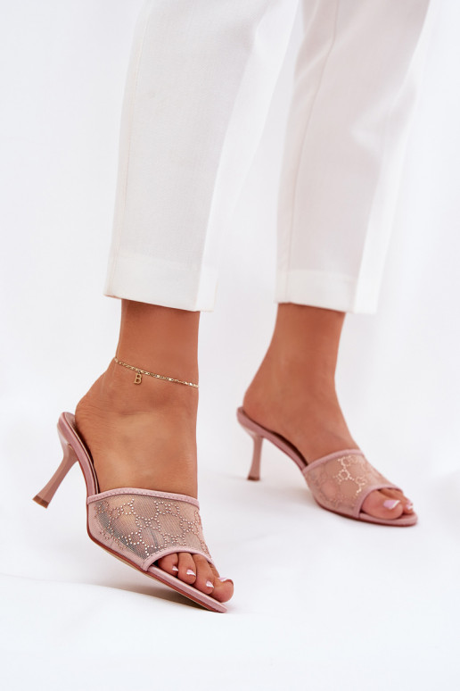 Décoré Chaussons avec des talons fins Szampańskie Ennoriel Décoré Chaussons avec des talons fins Szampańskie Ennoriel