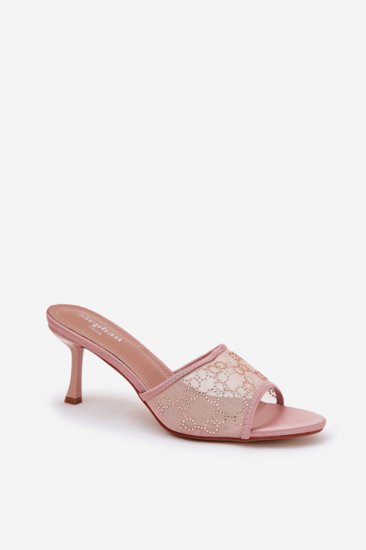 Décoré Chaussons avec des talons fins Szampańskie Ennoriel Décoré Chaussons avec des talons fins Szampańskie Ennoriel