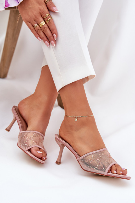 Décoré Chaussons avec des talons fins Szampańskie Ennoriel Décoré Chaussons avec des talons fins Szampańskie Ennoriel