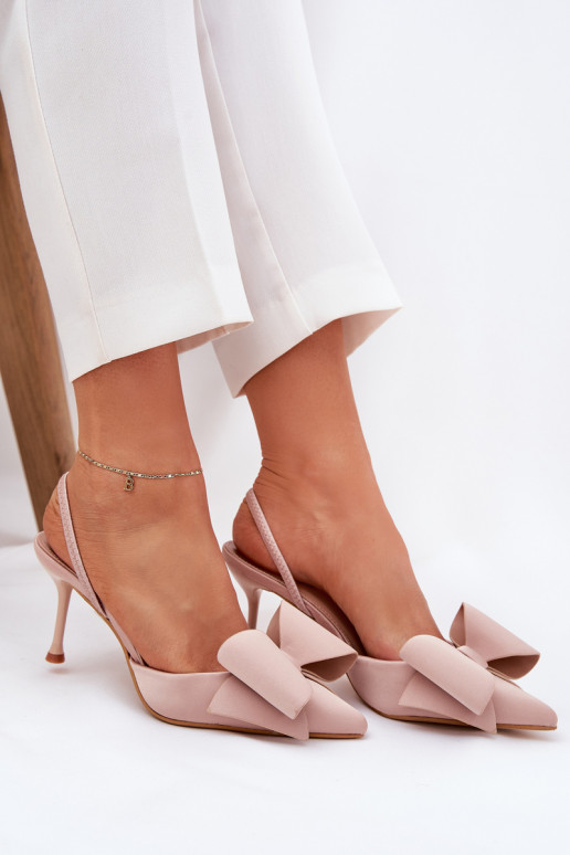 chaussures à talons hauts Z Odkrytymi Piętami I Kokardką beige Eklevia