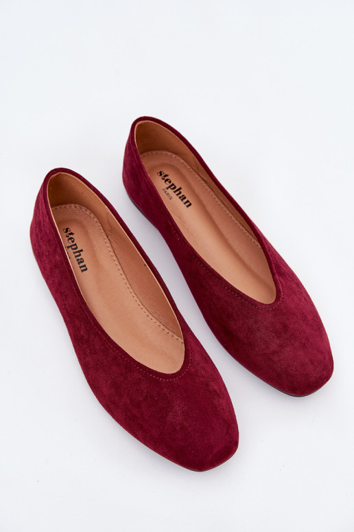 Modèle classique Ballerines Z en daim écologiqueu Bourgogne Osallin