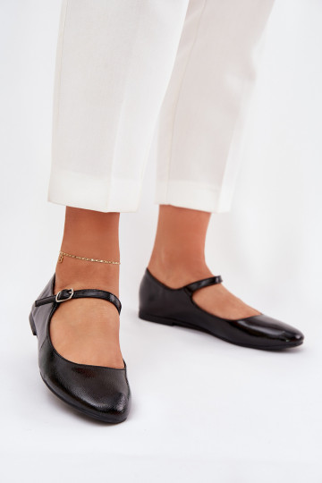 Ballerines laquées avec des sangles couleur noire Arrivara 2
