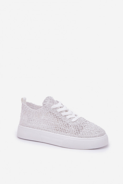 avec des éléments ajourés Baskets Féminin avec une plateforme couleur blanche Aranelith avec des éléments ajourés Baskets Féminin avec une plateforme couleur blanche Aranelith