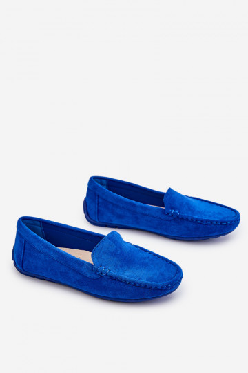 Mocassins en daim Féminin couleur bleue Morreno