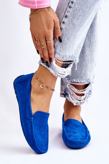 Mocassins pour femmes en daim bleu Morreno 2