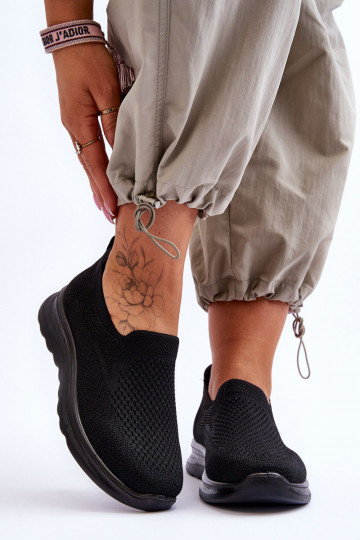 Baskets pour femmes à enfiler noires Adiora