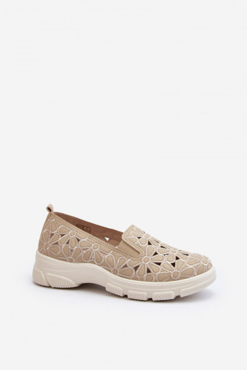Chaussures pour femmes sable avec éléments ajourés Emilei
