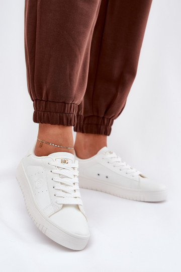 Faible Chaussures de loisirs en cuir écologique Big Star NN274577 couleur blanche 2