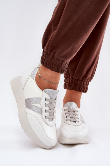 Baskets sportives pour femmes avec plateforme Vinceza 58510 blanches