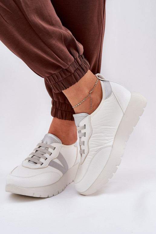 baskets Féminin avec une plateforme Vinceza 58510 couleur blanche