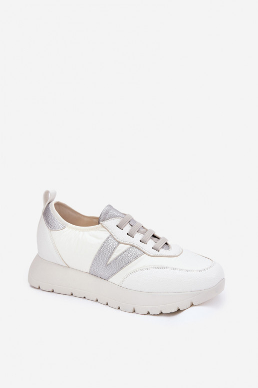 baskets Féminin avec une plateforme Vinceza 58510 couleur blanche