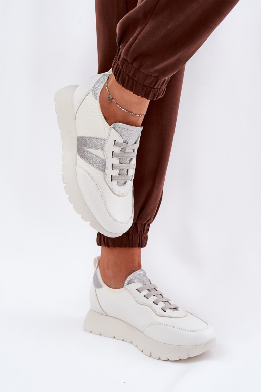 baskets Féminin avec une plateforme Vinceza 58510 couleur blanche