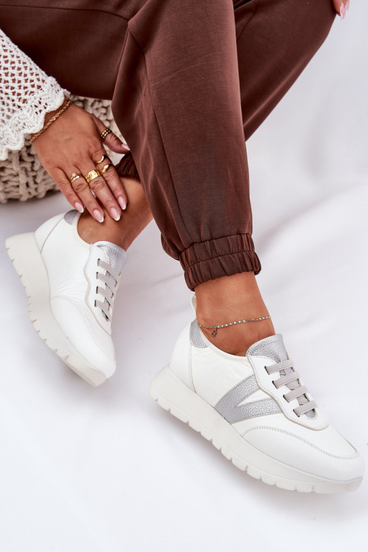 baskets Féminin avec une plateforme Vinceza 58510 couleur blanche
