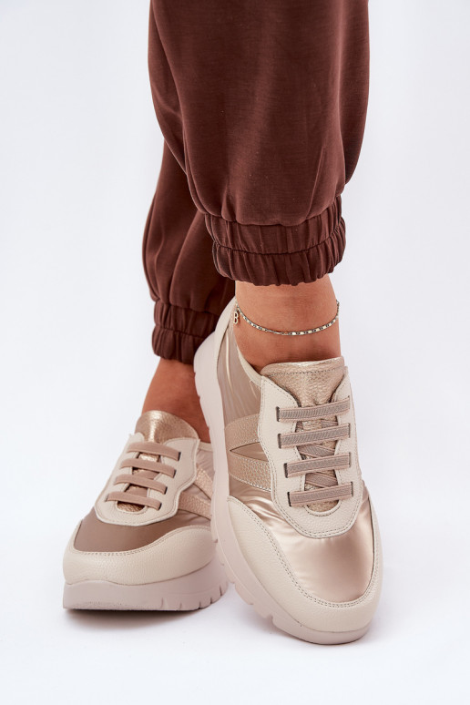 baskets Féminin avec une plateforme Vinceza 58510 couleur dorée