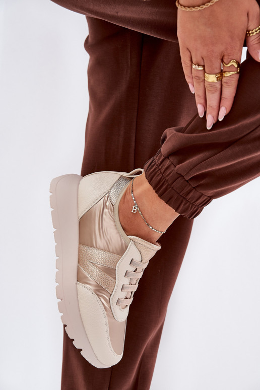 baskets Féminin avec une plateforme Vinceza 58510 couleur dorée