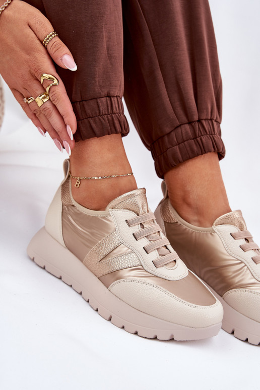 baskets Féminin avec une plateforme Vinceza 58510 couleur dorée