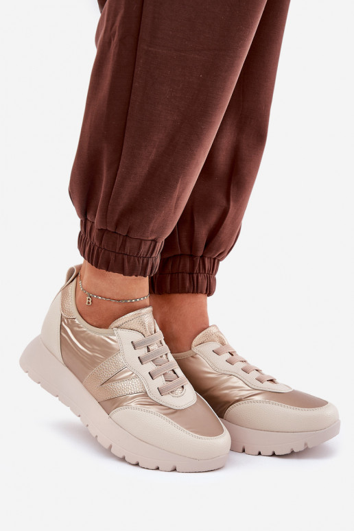 baskets Féminin avec une plateforme Vinceza 58510 couleur dorée