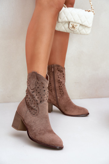 Bottes ajourées style coÀ-boy Féminin avec des talons S.Barski HY51-125 marron 2