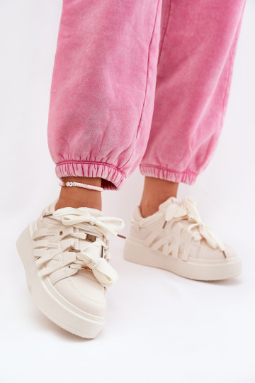Chaussures de sport en simili cuir avec plateforme 2