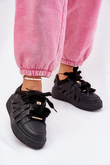 Baskets en simili cuir avec plateforme