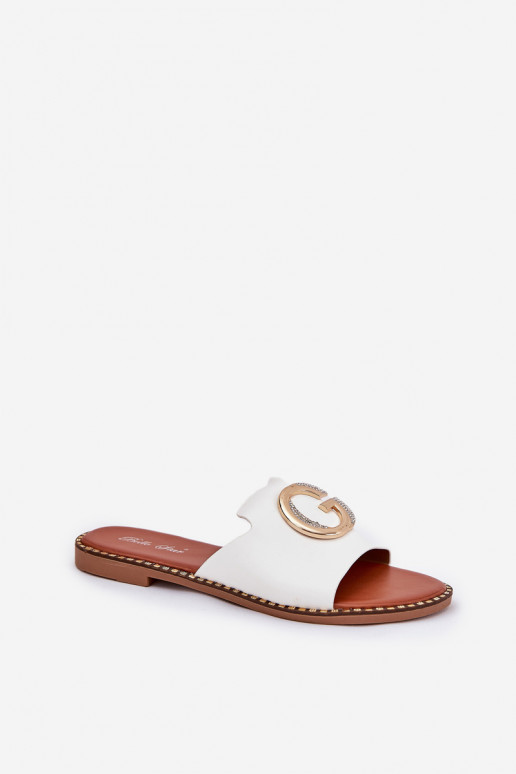 Eko Peau isocèle Pantoufles pour femmes Avec des décorations Detalem couleur blanche Frelie Eko Peau isocèle Pantoufles pour femmes Avec des décorations Detalem couleur blanche Frelie