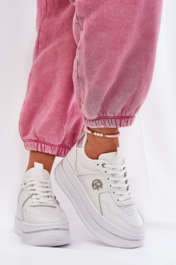 Féminin baskets avec une plateforme couleur blanche Caldeno