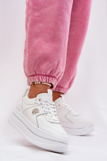Féminin baskets avec une plateforme couleur blanche Caldeno 2