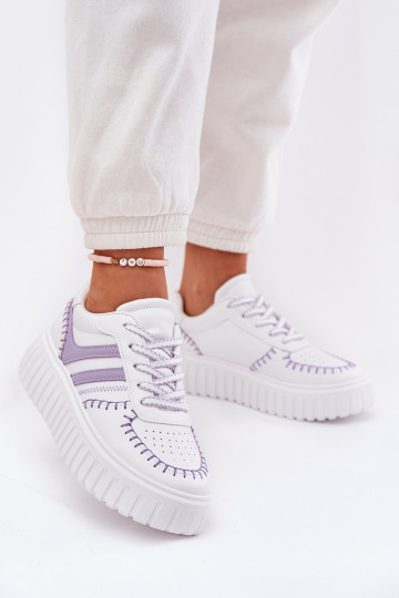 Chaussures modèle baskets Féminin avec une plateforme Couleur violette Ofenale
