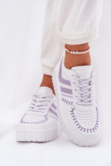 Chaussures modèle baskets Féminin avec une plateforme Couleur violette Ofenale 2