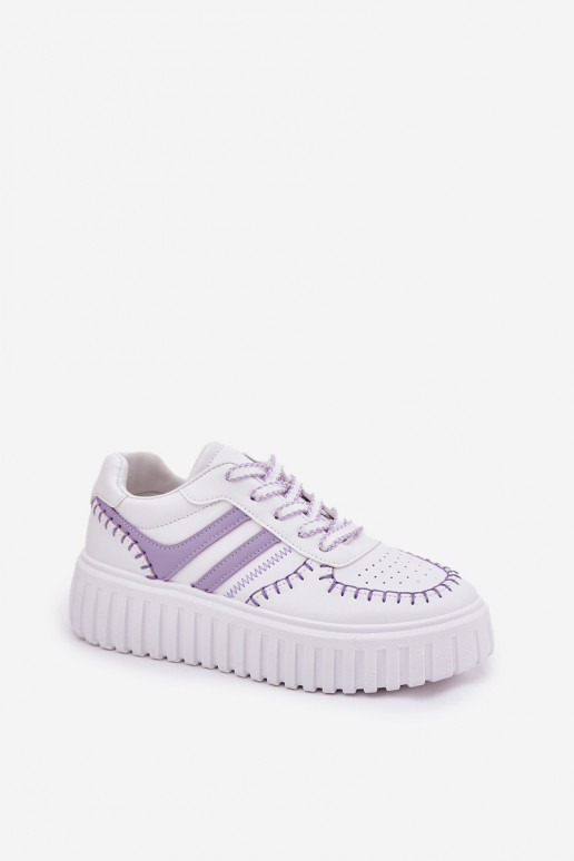 Chaussures modèle baskets Féminin avec une plateforme Couleur violette Ofenale