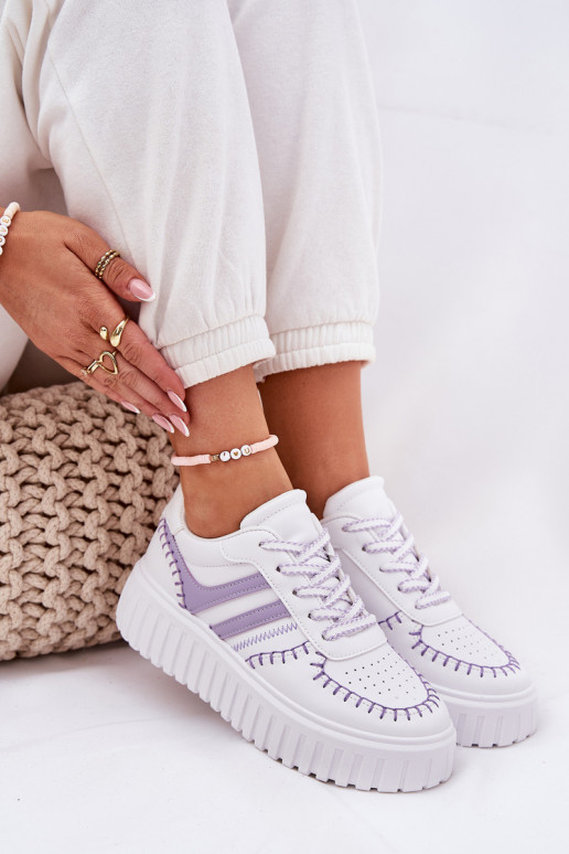 Chaussures modèle baskets Féminin avec une plateforme Couleur violette Ofenale