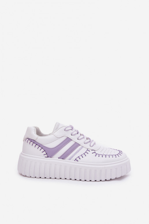 Chaussures modèle baskets Féminin avec une plateforme Couleur violette Ofenale
