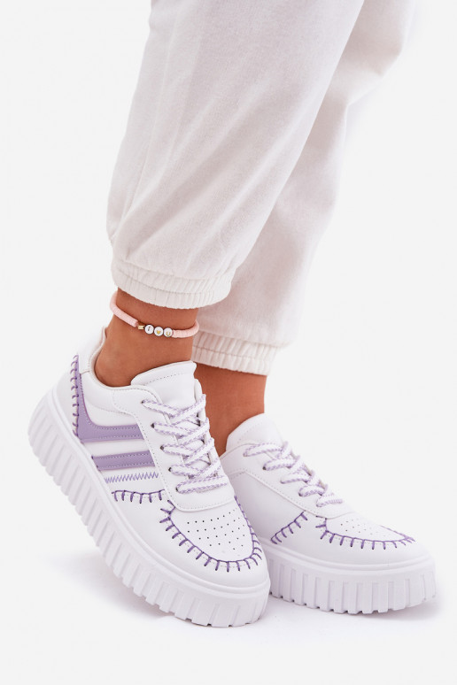 Chaussures modèle baskets Féminin avec une plateforme Couleur violette Ofenale