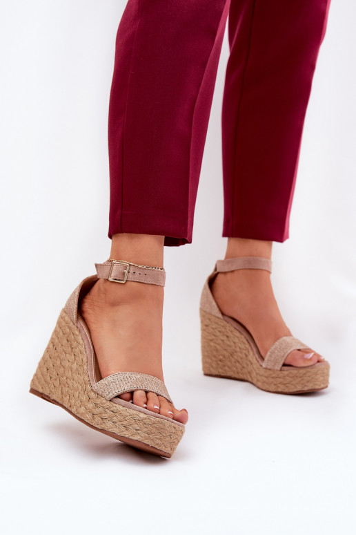 Sandales pour femmes Sur un coin Avec tresse couleur kaki Adelio Sandales pour femmes Sur un coin Avec tresse couleur kaki Adelio