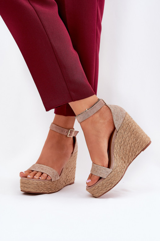 Sandales pour femmes Sur un coin Avec tresse couleur kaki Adelio Sandales pour femmes Sur un coin Avec tresse couleur kaki Adelio