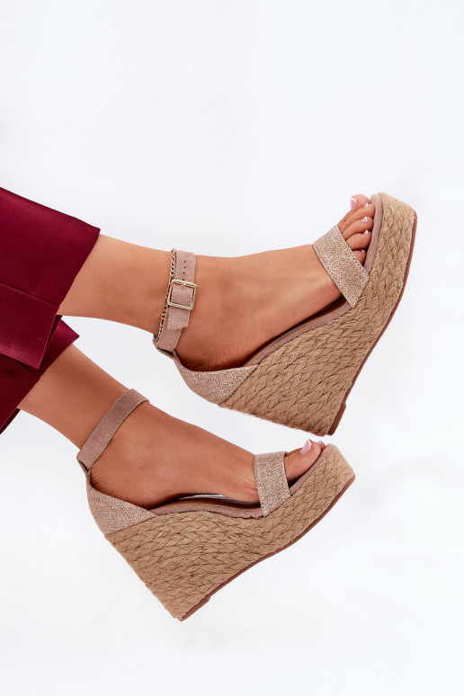 Sandales pour femmes Sur un coin Avec tresse couleur kaki Adelio Sandales pour femmes Sur un coin Avec tresse couleur kaki Adelio