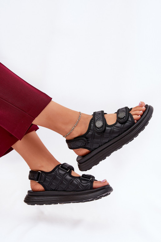 Sandales pour femmes Avec des décorationsi Detalami avec attaches adhésives couleur noire Zoliner Sandales pour femmes Avec des décorationsi Detalami avec attaches adhésives couleur noire Zoliner