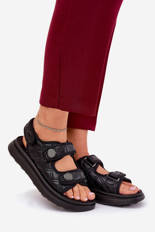 Sandales pour femmes Avec des décorationsi Detalami avec attaches adhésives couleur noire Zoliner Sandales pour femmes Avec des décorationsi Detalami avec attaches adhésives couleur noire Zoliner