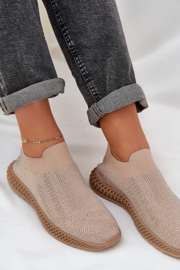 Un modèle convaincant baskets Féminin Avec décoration D&A TDANS121 beige