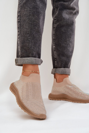 Un modèle convaincant baskets Féminin Avec décoration D&A TDANS121 beige 2