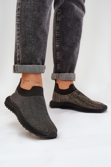 Un modèle convaincant baskets Féminin Avec décoration D&A TDANS121 couleur noire